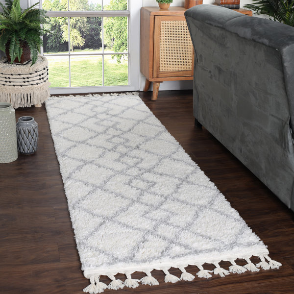 Mistana™ Boho Geometric Diamonds Indoor Plush Shag Area Rug with